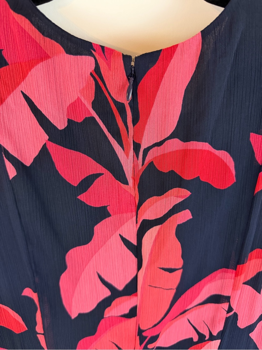Tommy Hilfiger Floral Print Ruffle Sleeve Dress Navy Pink Red Size 12 - Picture 6 of 9